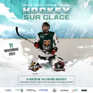 // Loisirs Sénior //

Notre équipe Sénior 2 jouera, le 11 novembre à 11h contre @leskorrigans22

RDV à la Patinoire du Scorff pour encourager nos Béliers !!

🆚 Les Korrigans de St Brieuc

📆 11 novembre 2025

⏰ 11h00

📍 Patinoire du Scorff

🎫 Entrée gratuite

#beliersdelanester #HockeyFrance