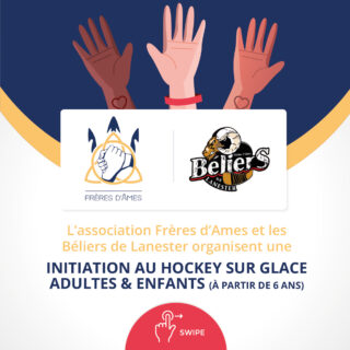 🏒✨ Les Béliers de Lanester et l'association @freres_d.ames  organisent une initiation au Hockey sur Glace ! ✨🏒

Rdv le 6 décembre 2025 de 18h15 à 19h15 pour venir découvrir le hockey !
📍 Accueil à 17h45, devant la Patinoire du Scorff de Lanester

L’équipement est fourni par le club, pensez à apporter vos gants et bonnets pour plus de confort.

Venez vivre une expérience glacée et sportive avec nous ! ⛸🥅